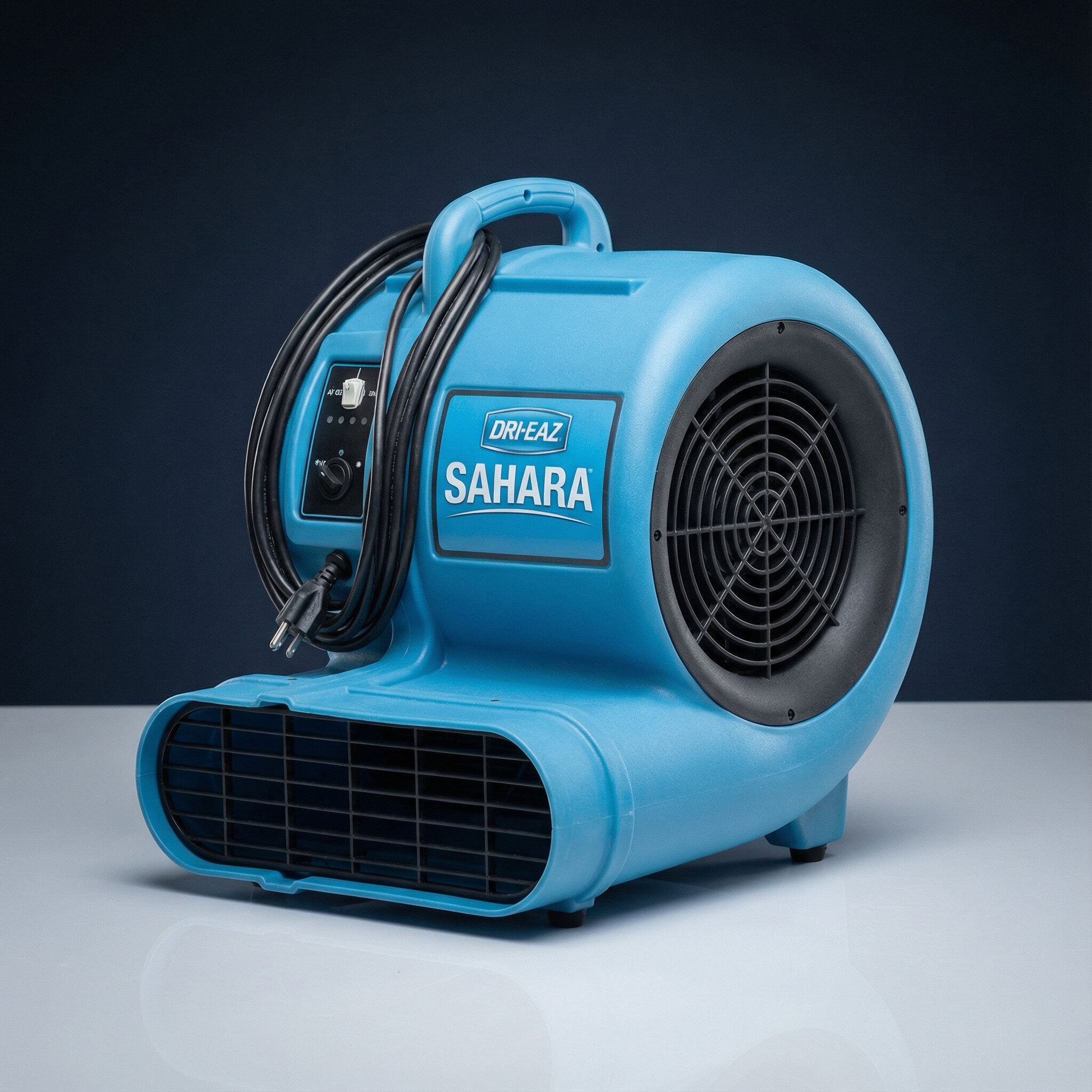 Air Mover Hire – Carpet & Floor Dryer (240V) 2 Dri-Eaz Sahara carpet dryer floor air mover on clean studio background for hire in London