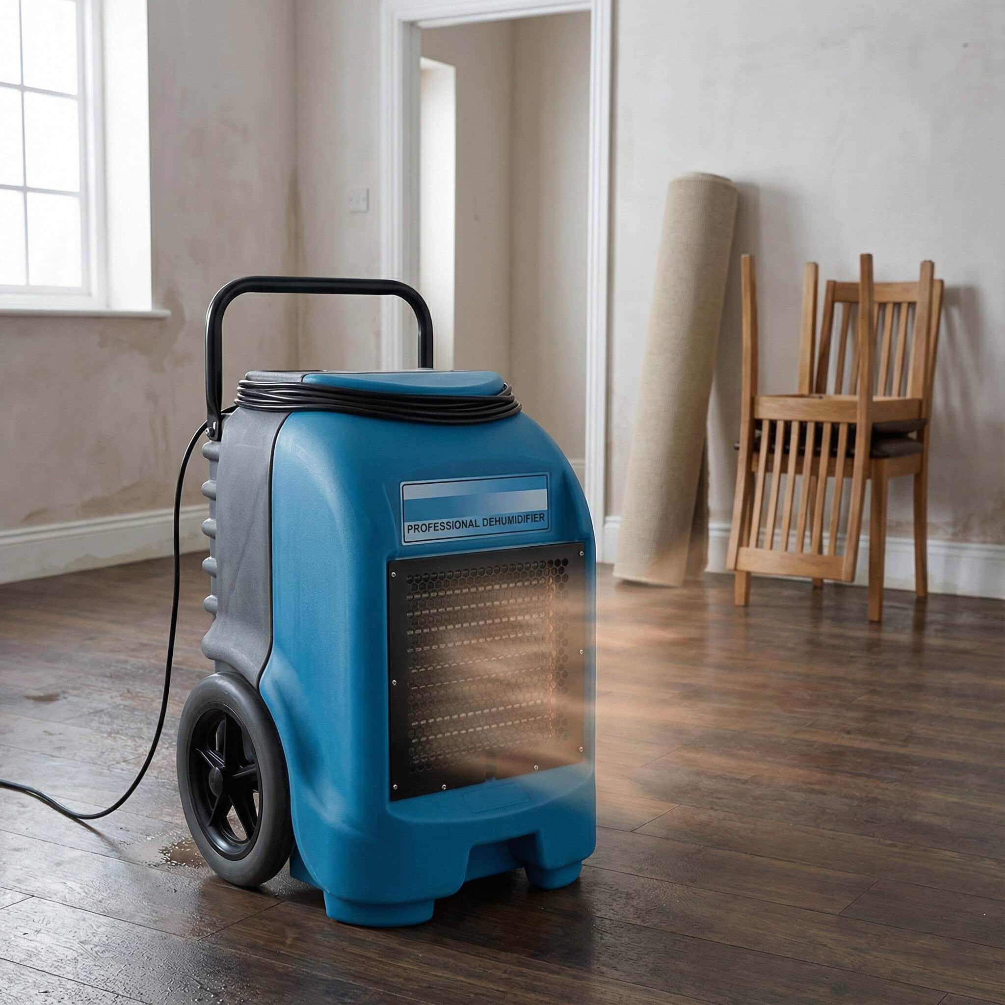 55L Industrial Dehumidifier Hire London | Dri-Eaz DrizAir 1200 (230V) 7 Dri-Eaz DrizAir 1200 industrial dehumidifier 55L on studio background for hire