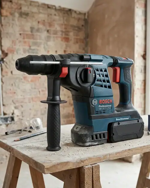 Bosch GBH 36 VF-LI Plus cordless SDS drill close-up product shot showing rotary hammer body and chuck detail