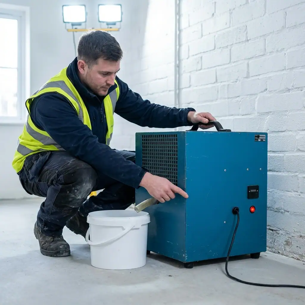 Dehumidifier Hire London | Heavy-Duty Drying for Homes & Flats (38L/Day) 2 Front angle view of Broughton CR40 dehumidifier hire in London