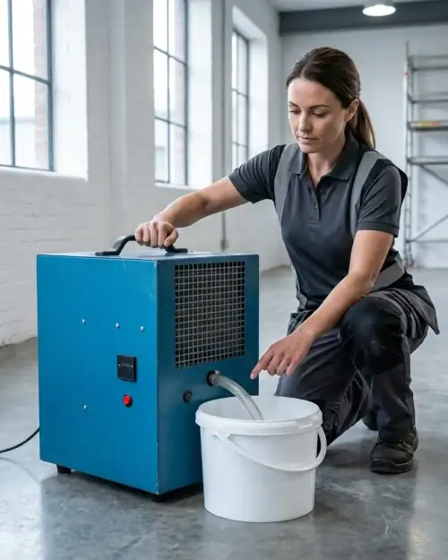 Dehumidifier Hire London | Heavy-Duty Drying for Homes & Flats (38L/Day) 5 Side view of Broughton CR40 commercial dehumidifier for hire