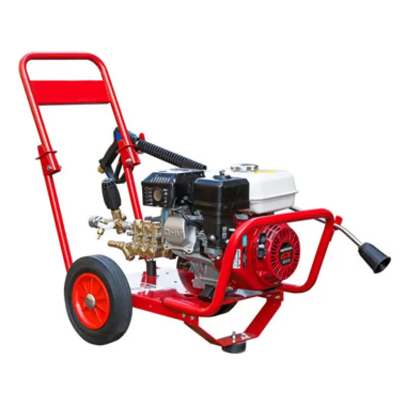 Petrol Pressure Washer Hire London | Heavy Duty 2450 PSI Jet Wash — No Mains Power Needed 8 Petrol pressure washer hire London with Honda engine on red frame – 2450 PSI heavy duty cleaner available for hire