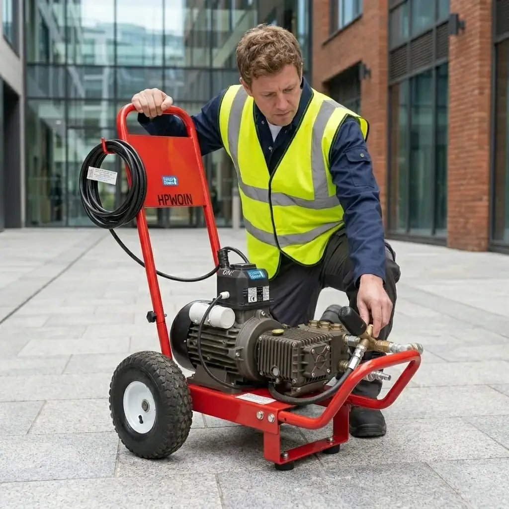 Heavy Duty Pressure Washer Hire London | 240V Cold Water 8 Nailsea heavy duty 240V cold water pressure washer isolated on white background