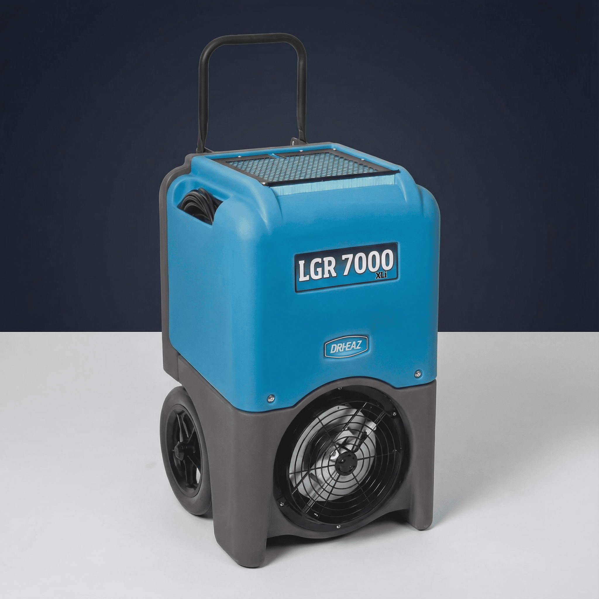 Industrial Dehumidifier Hire London | 230V Building Dryer (95L) 3 Dri-Eaz LGR 7000XLi large commercial dehumidifier on studio background for hire