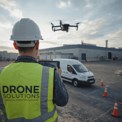 Hireload drone inspections team preparing for an aerial survey in London - Drone Roof Inspection London for fast, safe roof and exterior checks with labelled photos, video footage and optional PDF reports. Ideal for leak checks, storm damage, landlords and facilities teams.