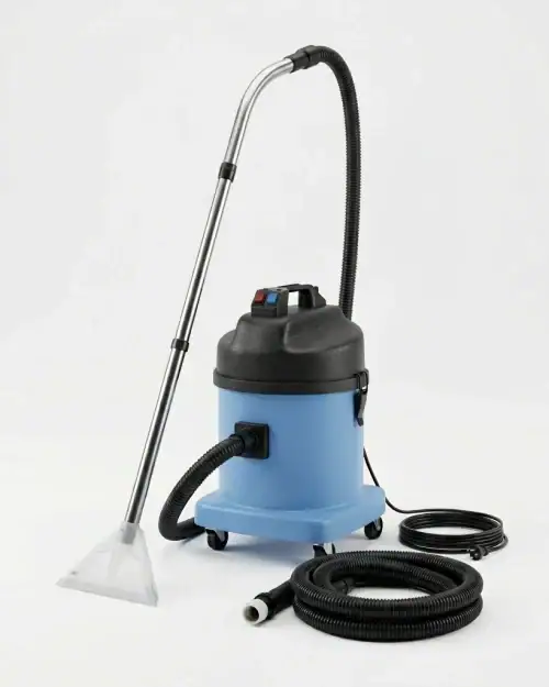 Numatic CTD570-2 carpet and upholstery cleaner with full A41A accessory kit on white background