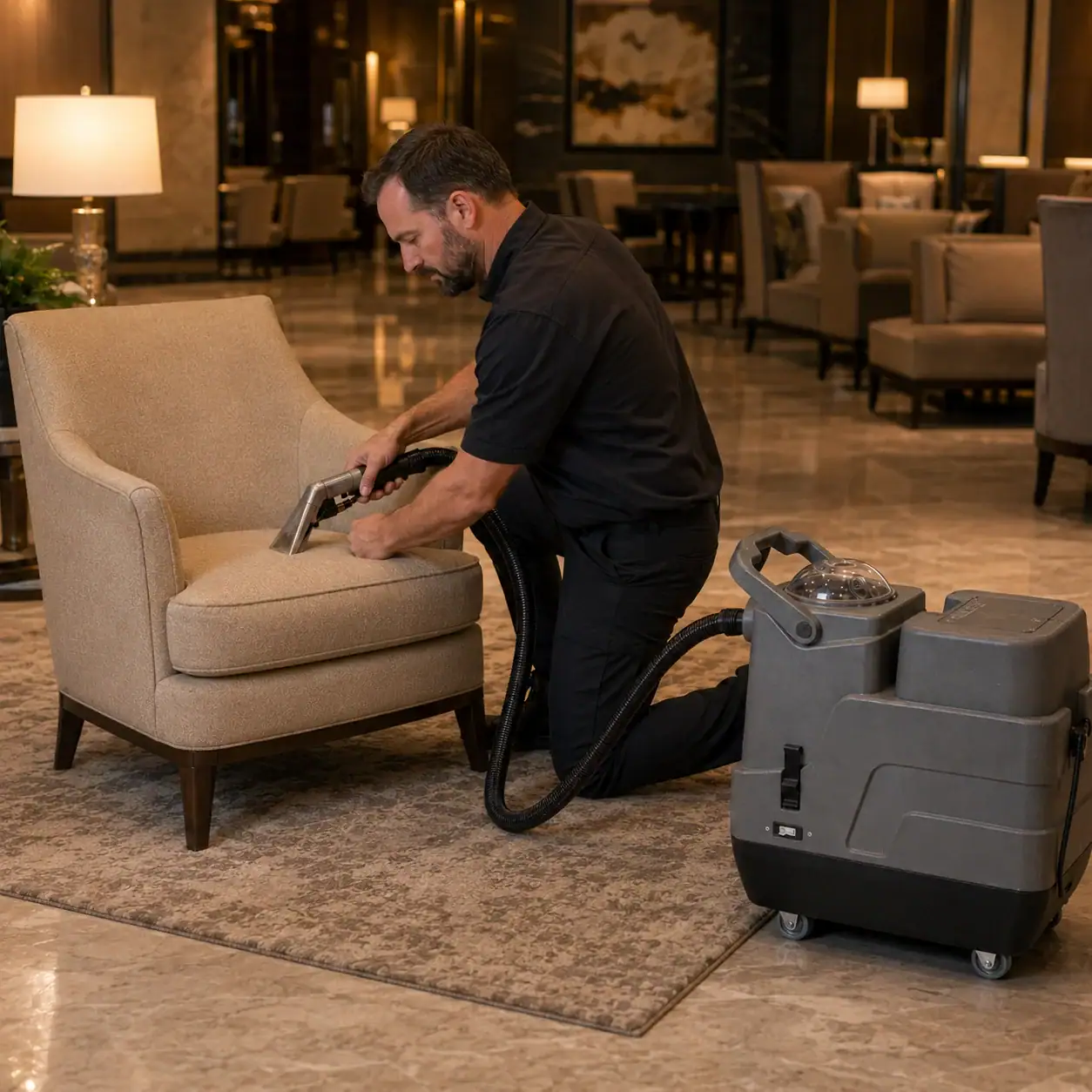 Hot Water Carpet Cleaner Hire London | Professional Carpet & Upholstery Cleaning Machine 13 Carpet cleaner hire London – KleenRite Sphere with air mover blower for accelerated drying