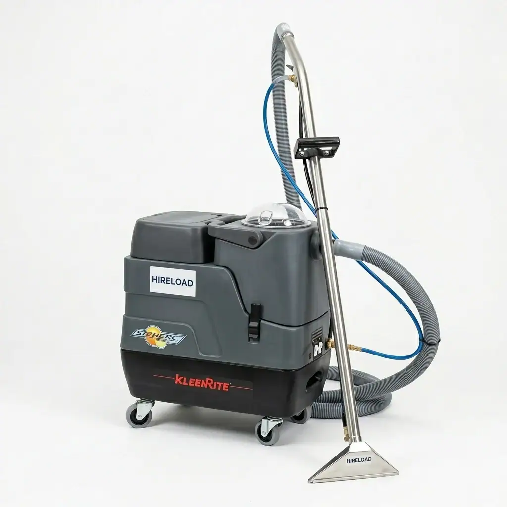 Hot Water Carpet Cleaner Hire London | Professional Carpet & Upholstery Cleaning Machine 9 KleenRite Sphere 240V carpet extractor hire – complete with stainless steel wand and hose kit