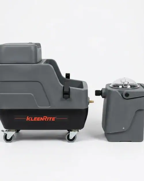 Hot Water Carpet Cleaner Hire London | Professional Carpet & Upholstery Cleaning Machine 20 KleenRite Sphere carpet cleaner showing separate clean and dirty water tank configuration