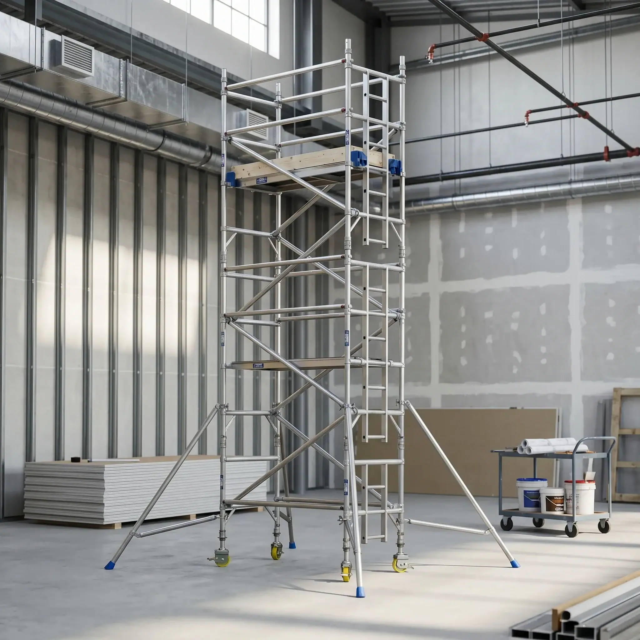 3T Scaffold Tower Hire 11 3T tower on warehouse interior installation project