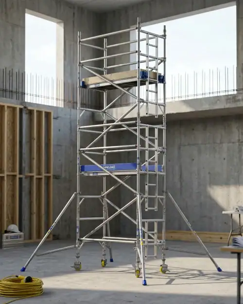 3T scaffold tower hire on commercial concrete shell and core build
