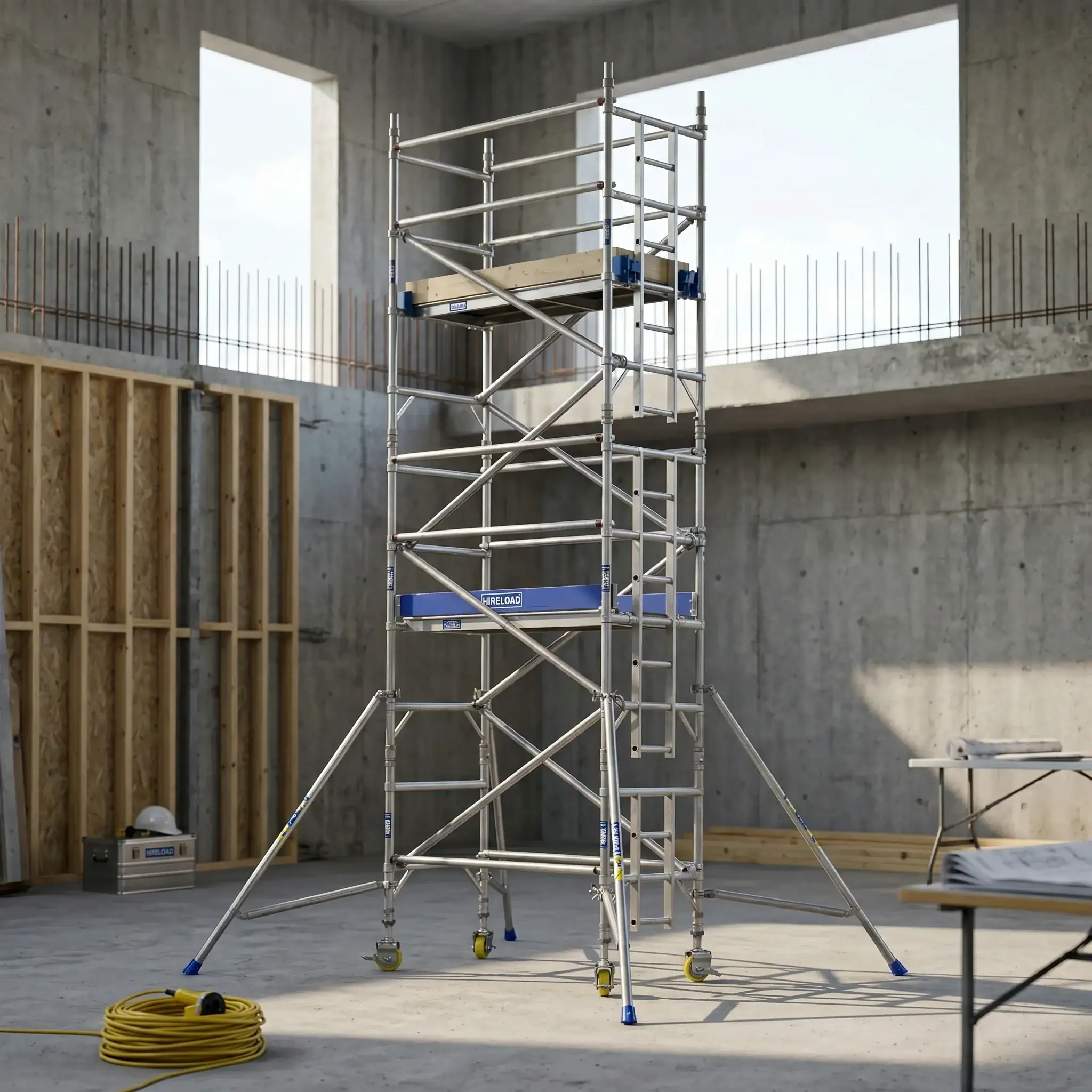 3T Scaffold Tower Hire 2 3T scaffold tower hire on commercial concrete shell and core build