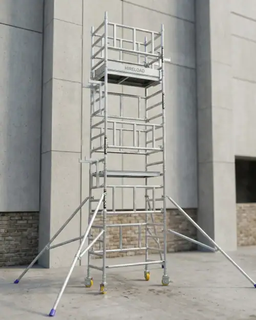 Miniscaff Solo Scaffold Tower Hire 10 Miniscaff Solo tower hire folded compact view for transport and storage