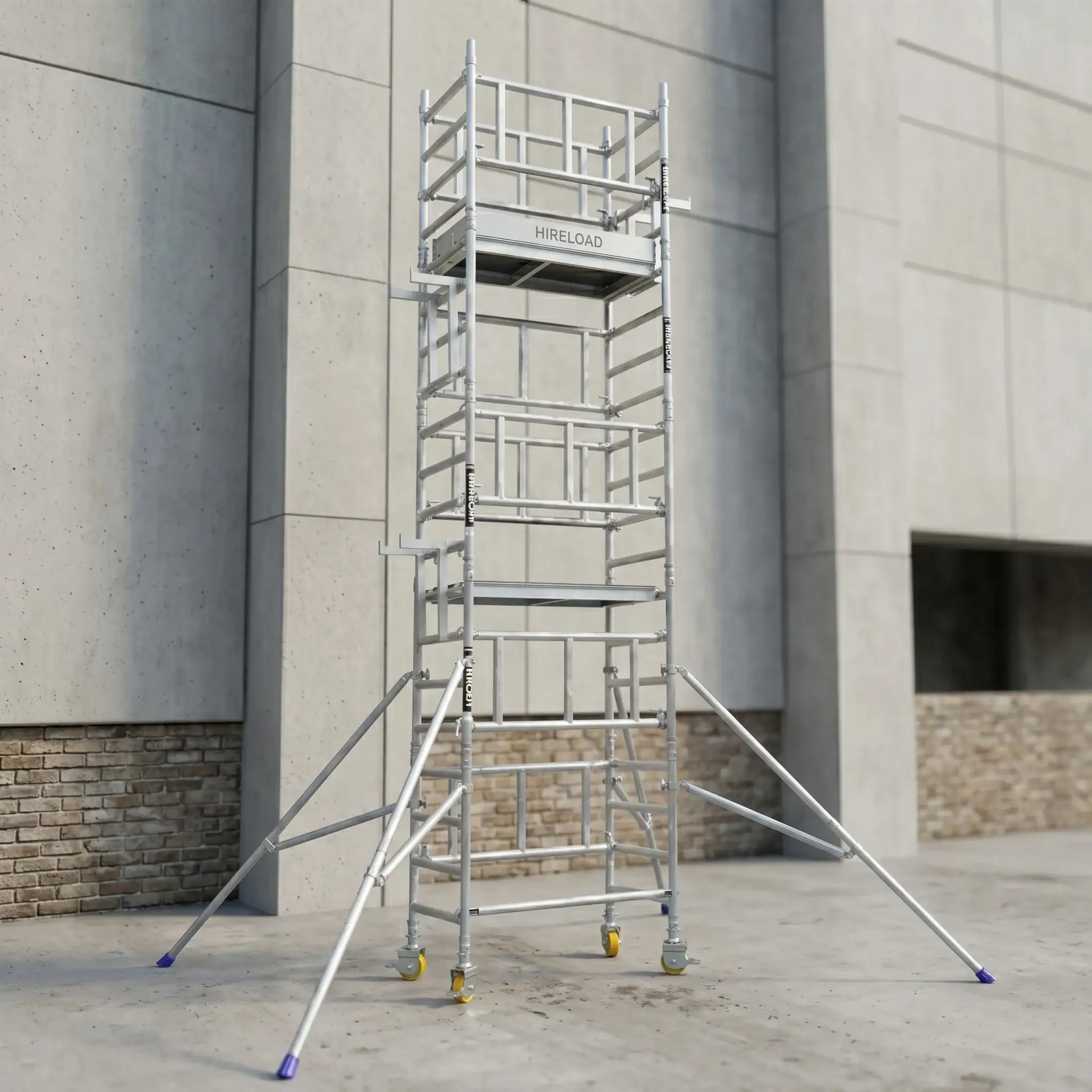 Miniscaff Solo Scaffold Tower Hire 3 Miniscaff Solo tower hire folded compact view for transport and storage