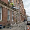 Twin-Access scaffold tower hire main product view with dual ladder frames and working platform