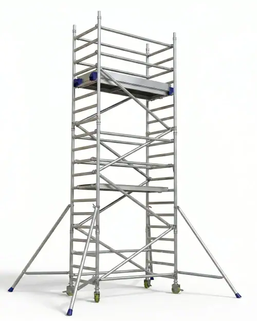 Twin-Access scaffold tower hire on active construction site in West London
